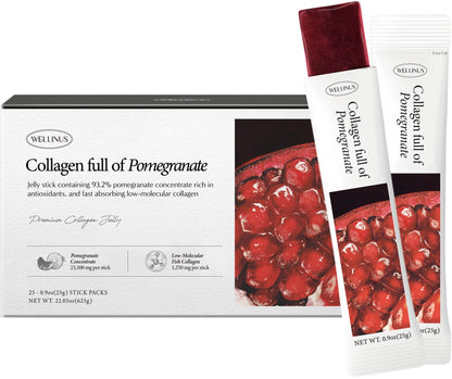WELLINUS Korean Beauty Pomegranate Collagen Jelly Sticks - 25 Packs