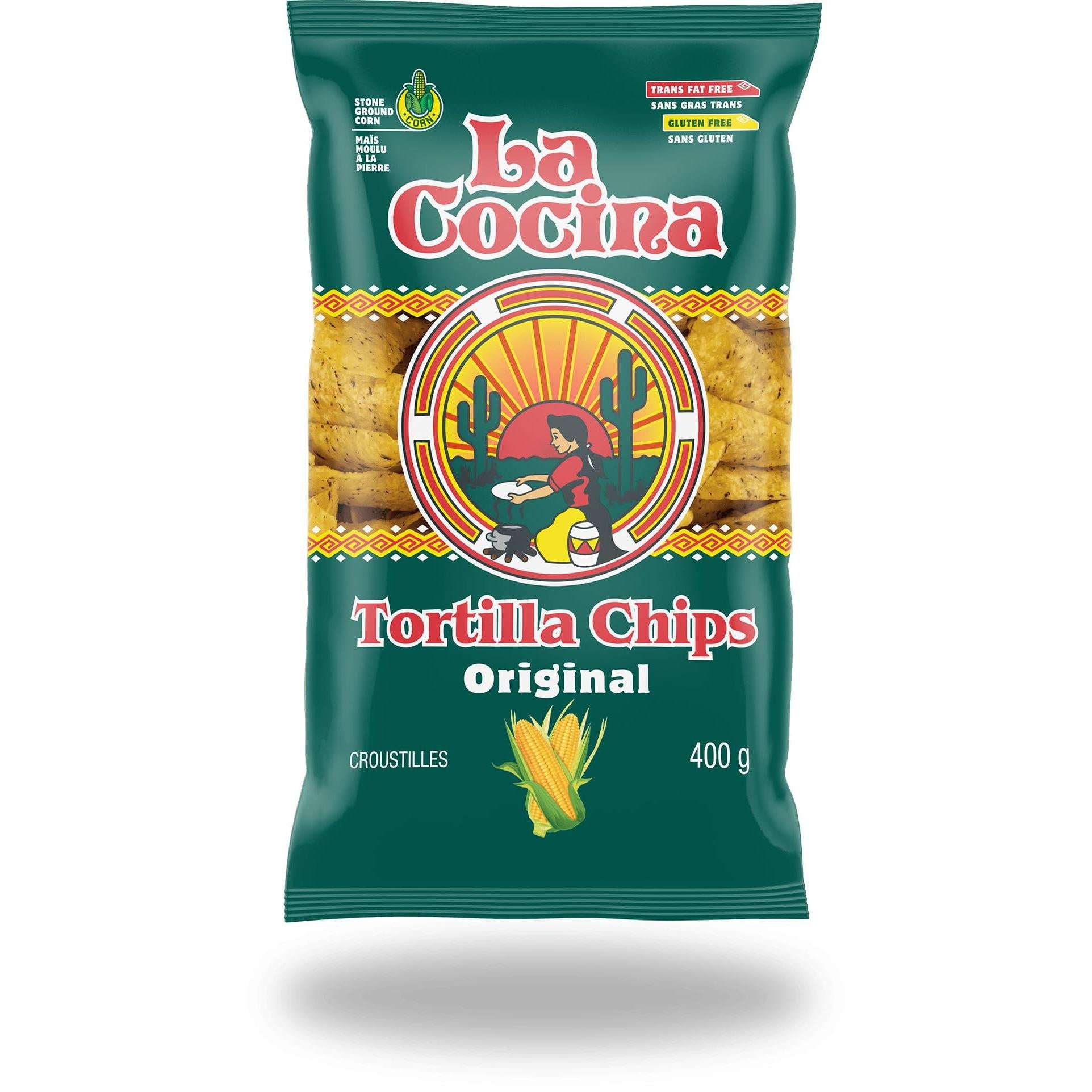 La Cocina Original Stoneground Tortilla Chips - Lightly Salted (Large 14oz Bag)