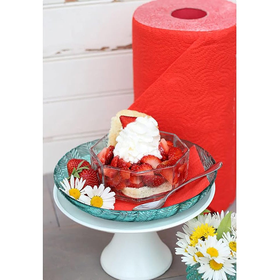 Vibrant Red Paper Towels – Jumbo 120-Sheet Roll