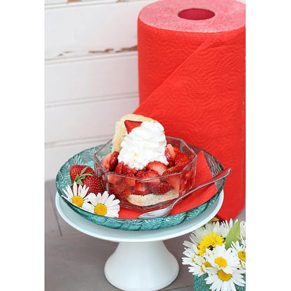 Vibrant Red Paper Towels – Jumbo 120-Sheet Roll