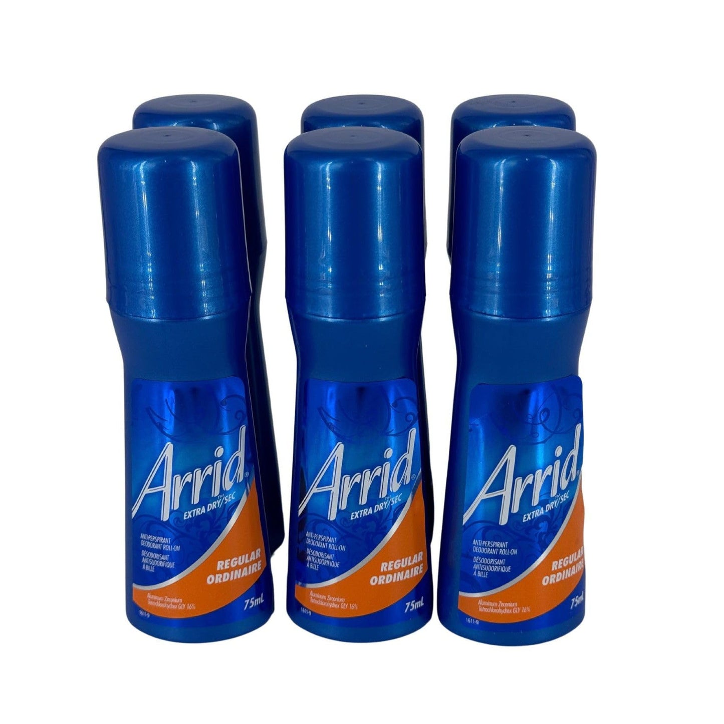 Arrid Extra Dry Roll-On Antiperspirant Deodorant (Regular Scent, 2.5 oz) - 6 Pack Value