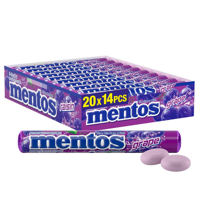 Mentos Chewy Mint Candy - Grape Flavour - Pack of 20 - 37g