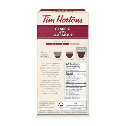 Tim Hortons Classic Lungo Coffee Capsules – 10ct