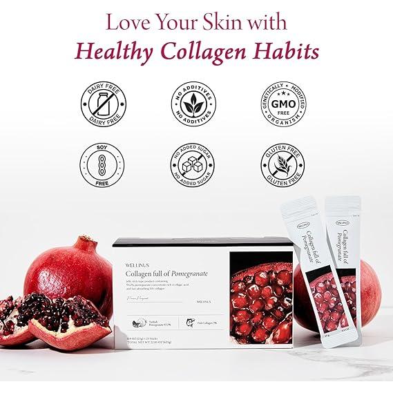 Korean Beauty Pomegranate Collagen Jelly Sticks - 25 Packs