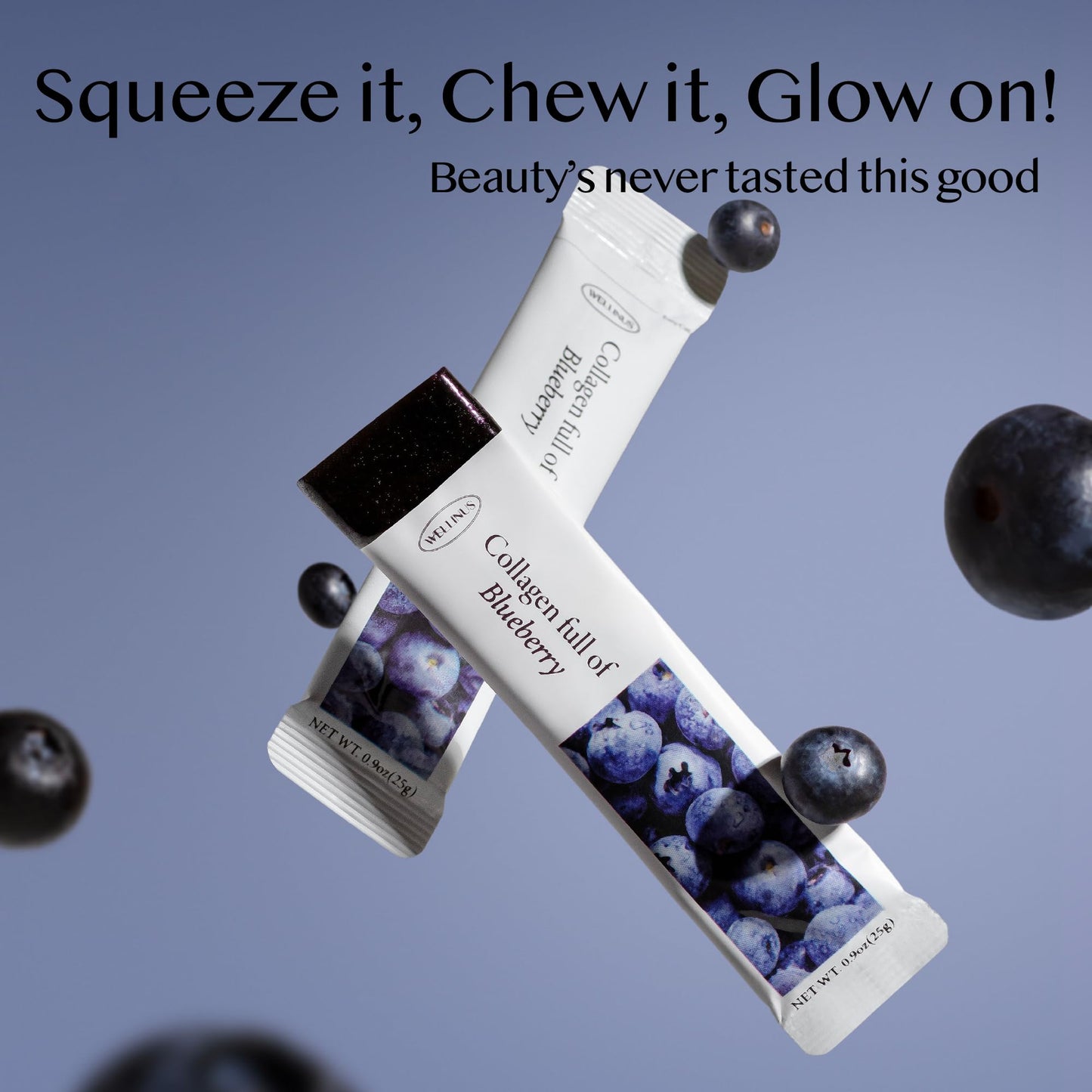 WELLINUS Collagen Jelly Sticks: Pomegranate, Mango & Blueberry Variety Pack (75 Count) – Glowing Skin, Healthy Hair & Strong Nails