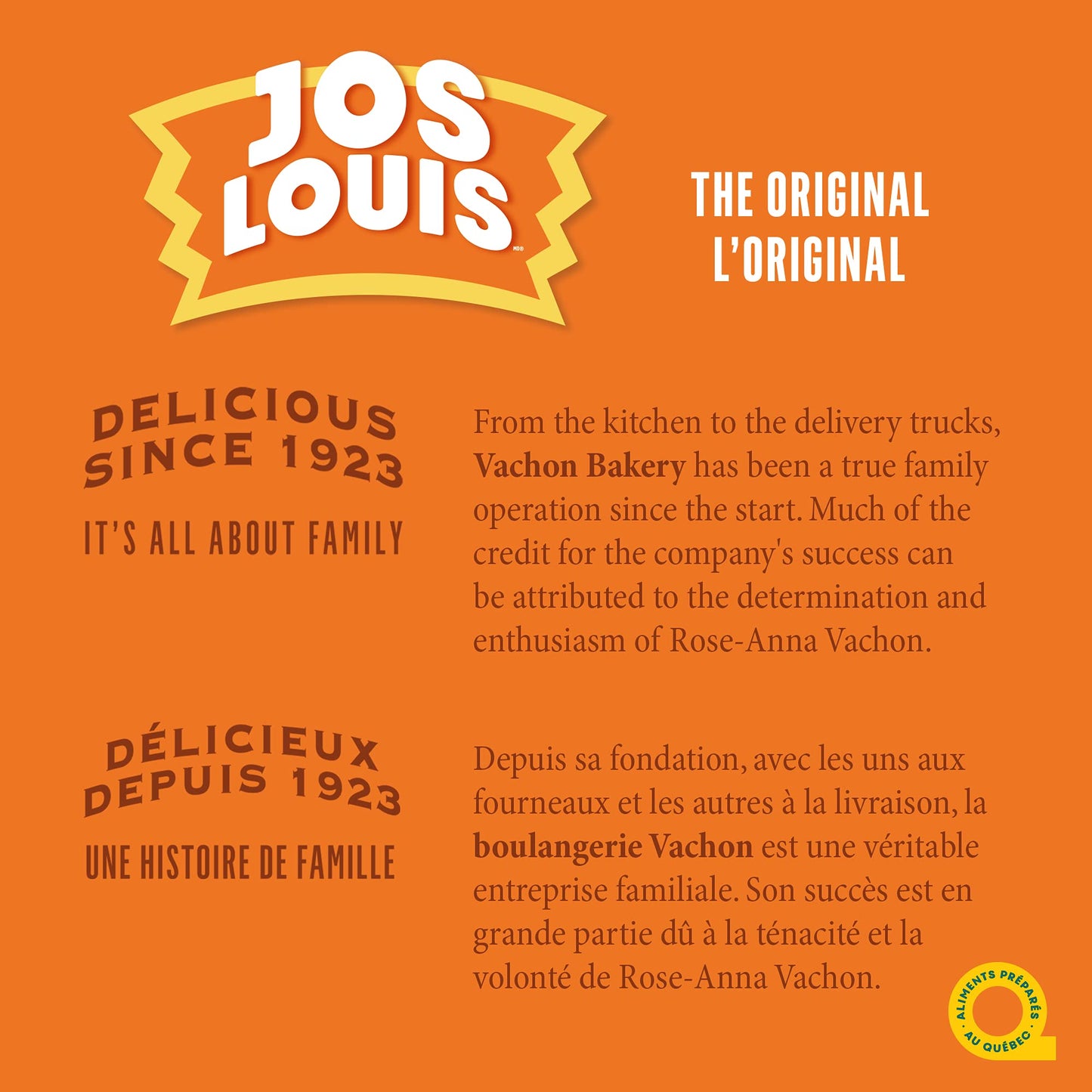 VACHON The Original Jos Louis Cakes, Contains 6 Count - 324 Grams