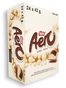 Aero White Chocolate Bubbly Candy Bar | Bulk 24-Count Box of Creamy, Melt-in-Your-Mouth Imported Chocolate