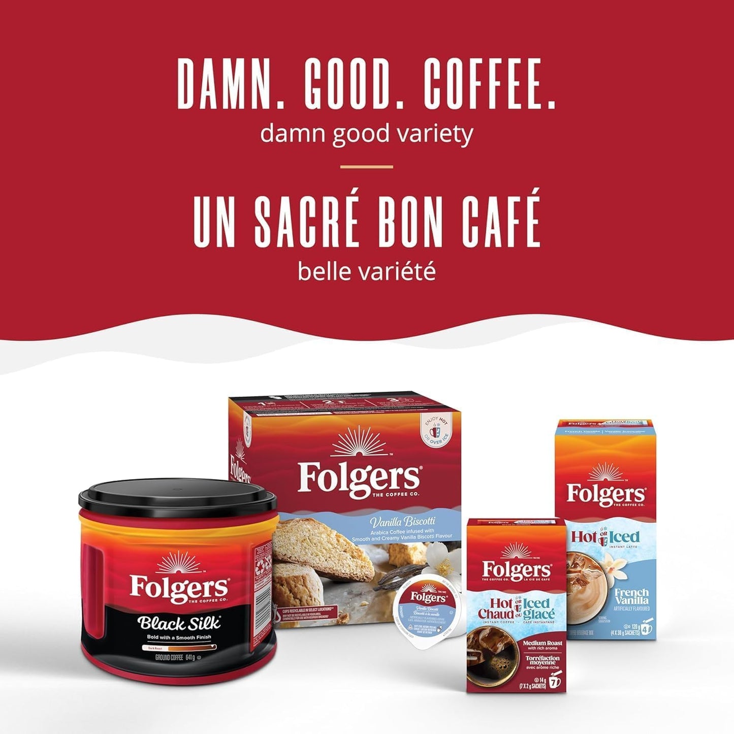 Folgers Classic Roast Medium Dark Roast, Ground Coffee, 816g Canister