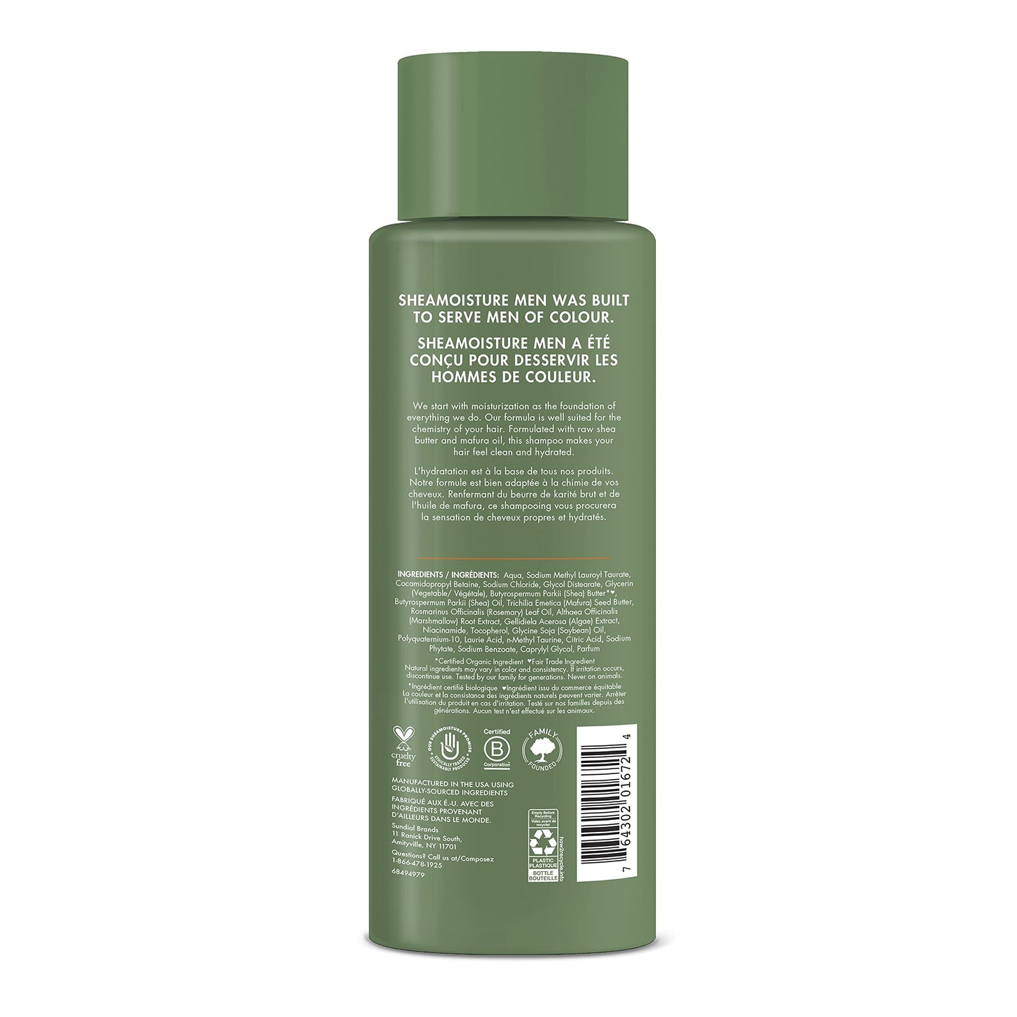 SheaMoisture Men's Hydrating Shampoo – Deep Moisture for Dry Hair with Shea Butter & Mafura Oil (15 fl oz)