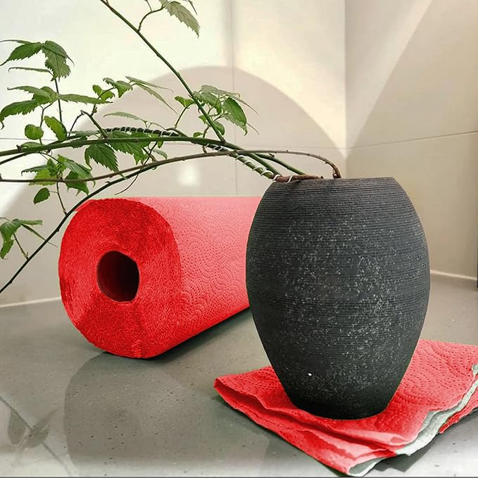 Vibrant Red Paper Towels – Jumbo 120-Sheet Roll