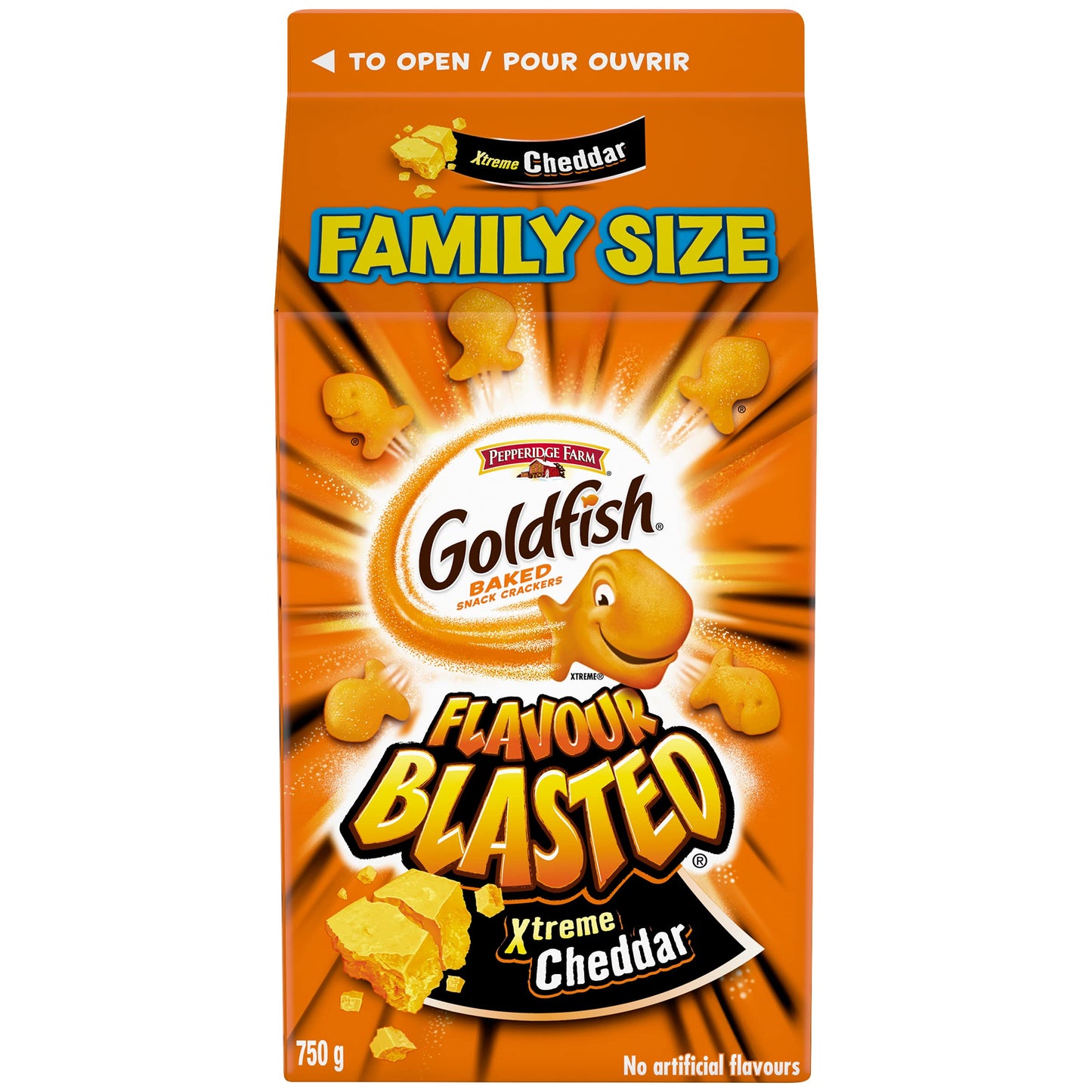 Pepperidge Farm Goldfish Flavour Blasted Xtreme Cheddar Crackers, 750 Grams
