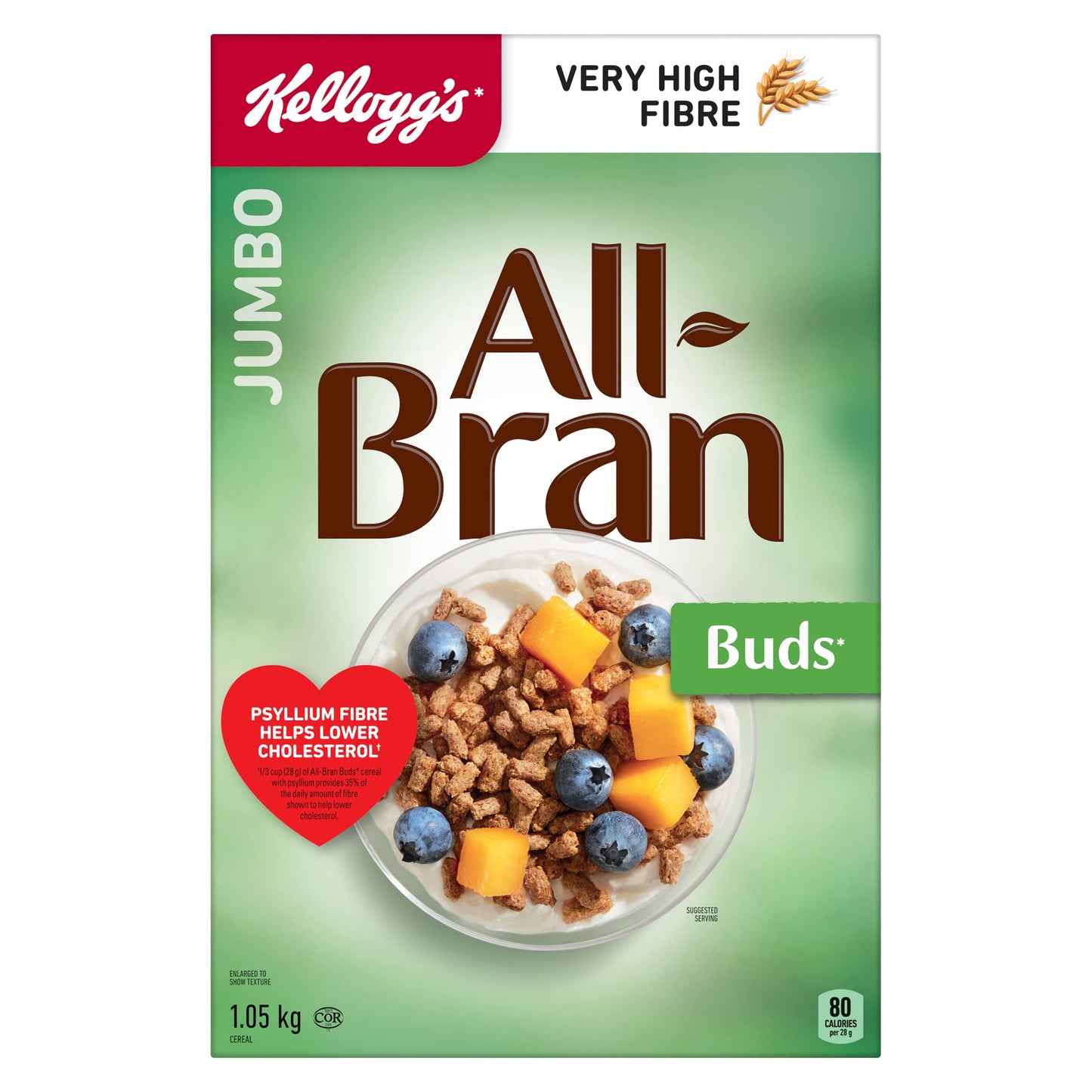 Kellogg's All-Bran Buds Cereal, 1050g, Bran Buds, 1.05 kg