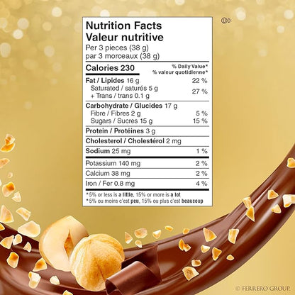 FERRERO ROCHER Fine Hazelnut Milk Chocolate; Heart Shaped Gift Box; 8 Count; Individually Wrapped Chocolate; Valentines Day Chocolate; 100 Grams