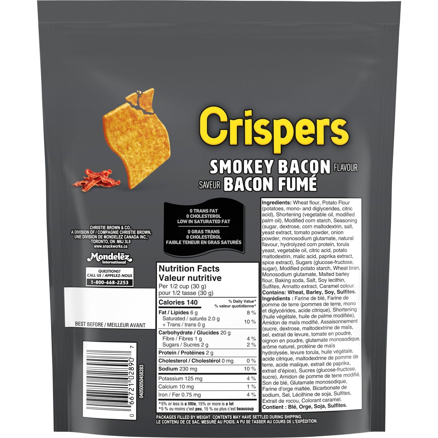 CRISPERS, Smokey Bacon Crackers,  145 g