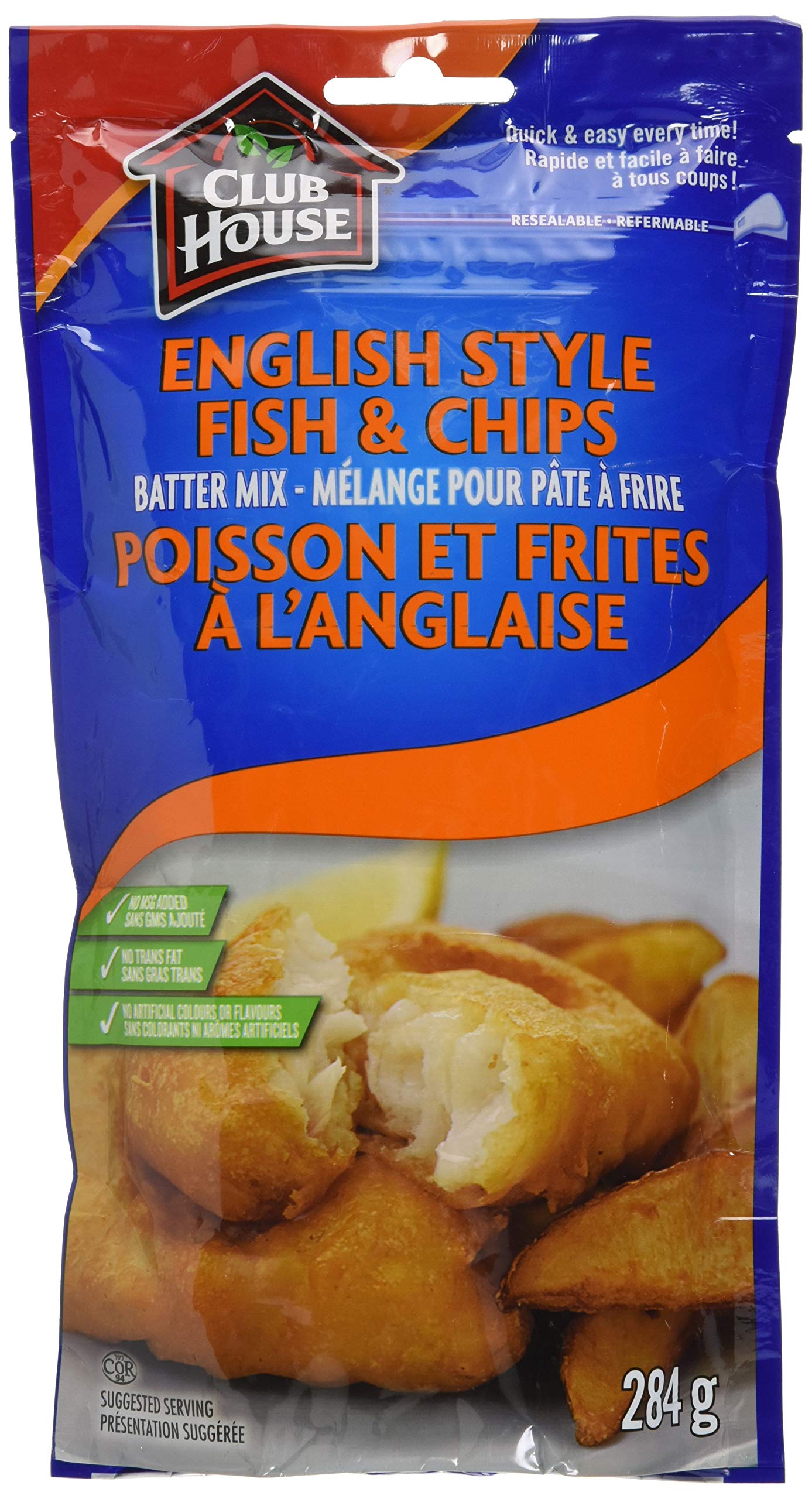 Club House, English Style Fish & Chips, 284g