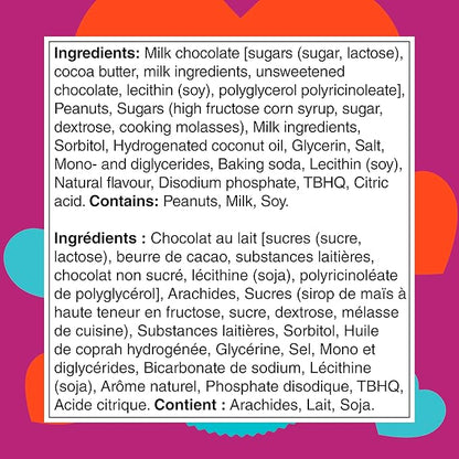 REESE'S Caramel Snack Size Heart Box, Valentine's Day Chocolate Candy Gift,155g