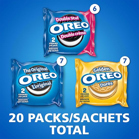 Oreo Cookies Variety Snack Packs (20 Count, 17oz Box)