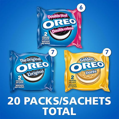 Oreo Cookies Variety Snack Packs (20 Count, 17oz Box)