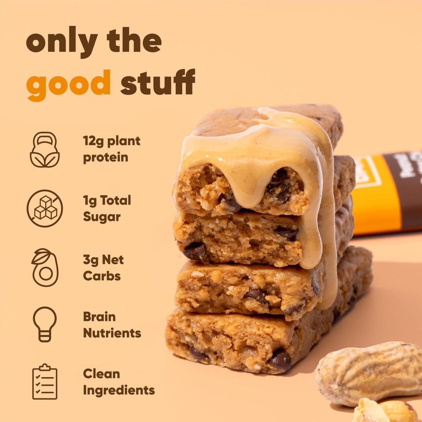 IQBAR Protein Bar Peanut Butter Chip 12 Bars