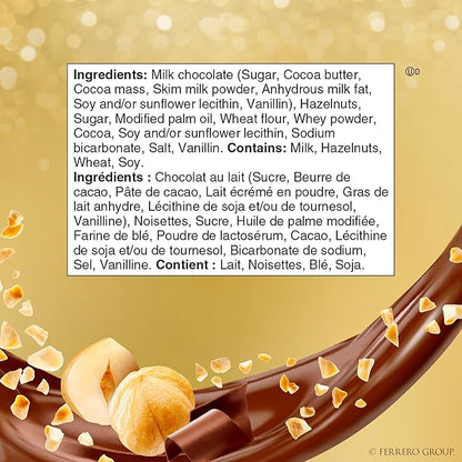 FERRERO ROCHER Fine Hazelnut Milk Chocolate; Heart Shaped Gift Box; 8 Count; Individually Wrapped Chocolate; Valentines Day Chocolate; 100 Grams