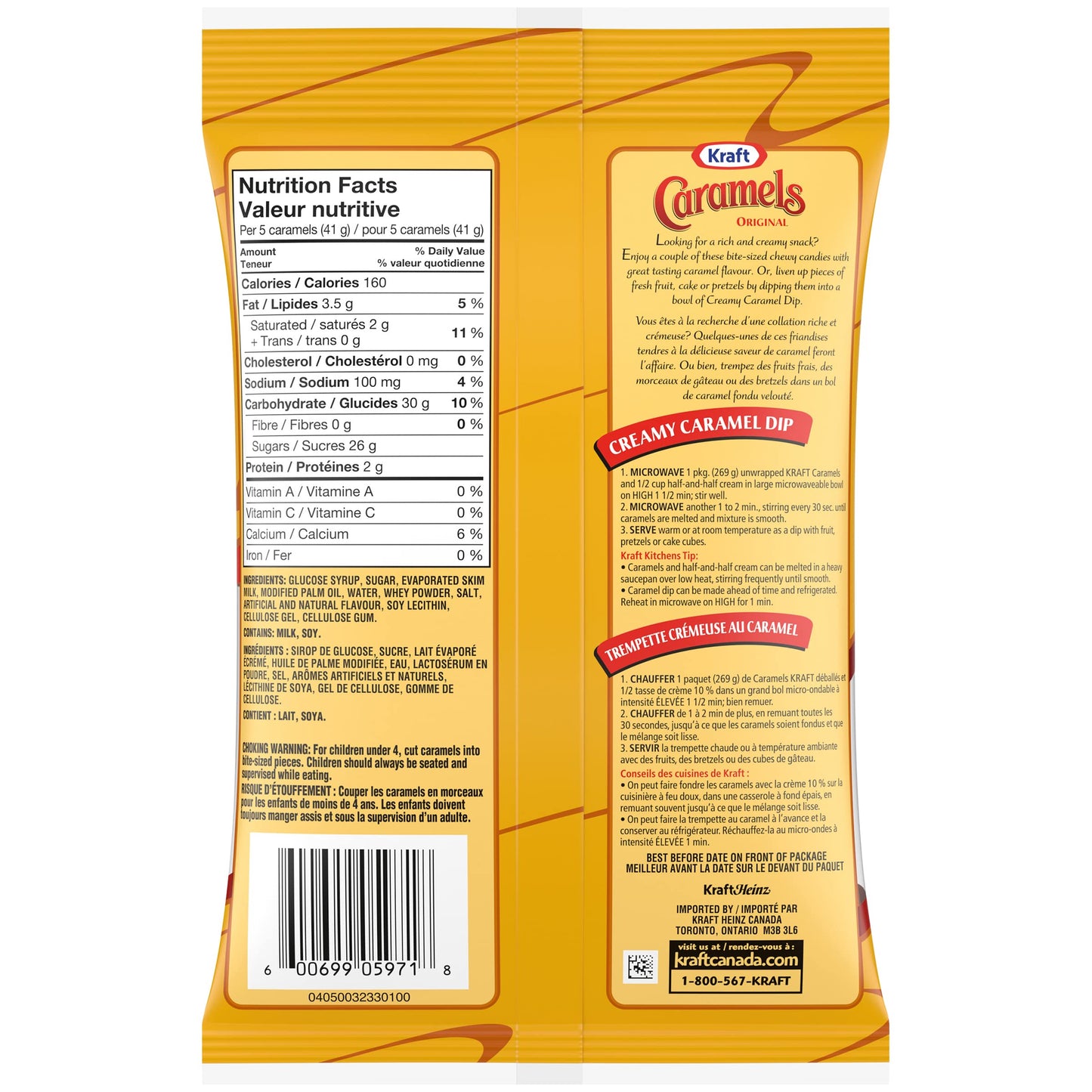 Kraft Caramels Individually Wrapped Candy, 269 gr Bag