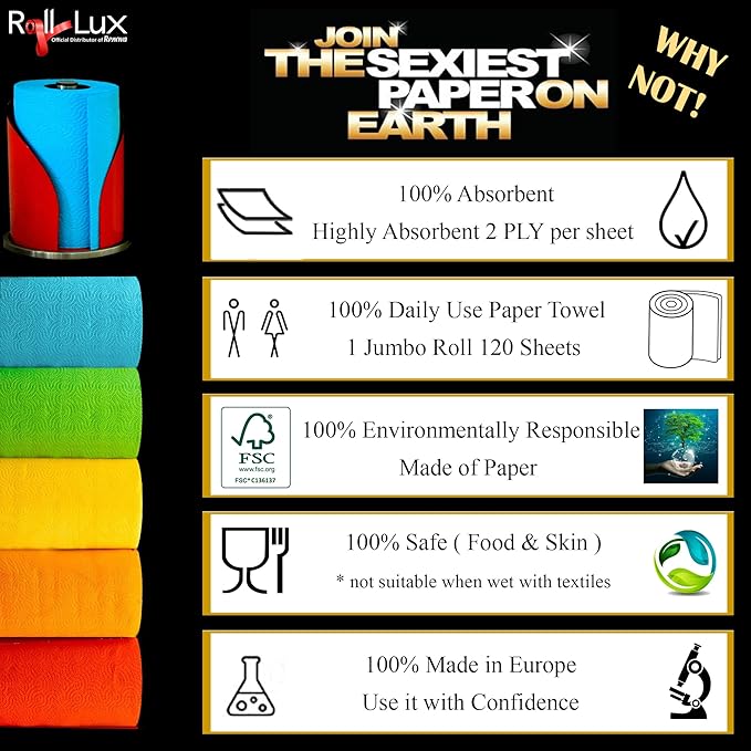 Vibrant Red Paper Towels – Jumbo 120-Sheet Roll