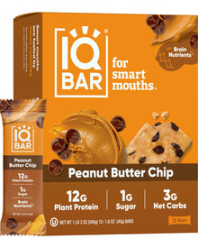 IQBAR Protein Bar Peanut Butter Chip 12 Bars