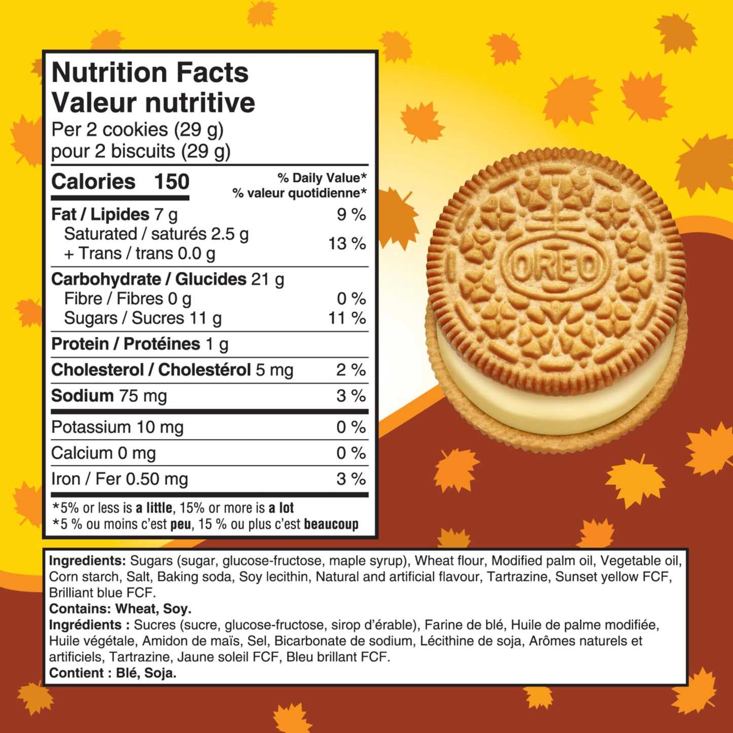 OREO Maple Creme Sandwich Cookies |  9.2 oz