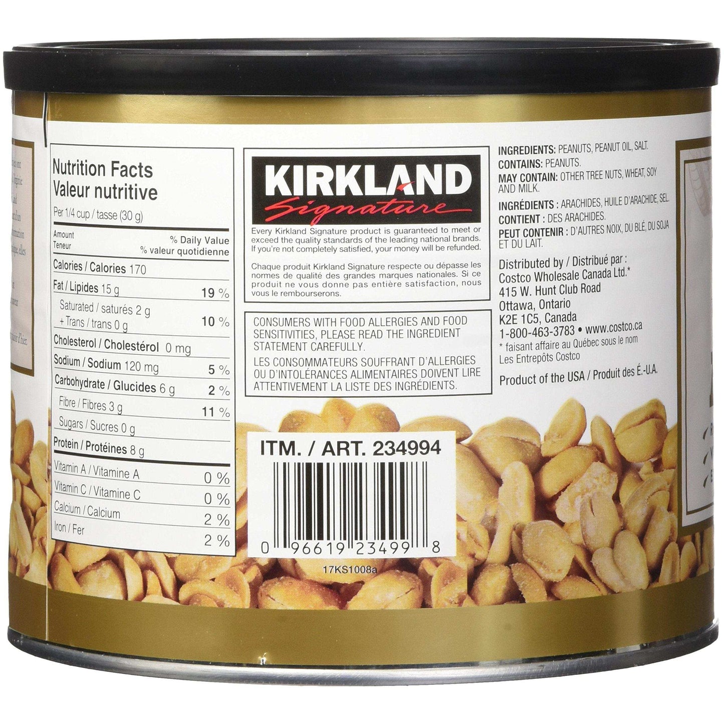 Kirkland Signature Extra Large Peanuts - Roasted & Salted | 2.5 lb Jar (40 oz)