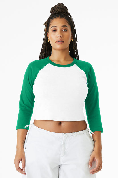 BELLA+CANVAS® Women's Micro Rib 3/4 Raglan Baby Tee BC1200