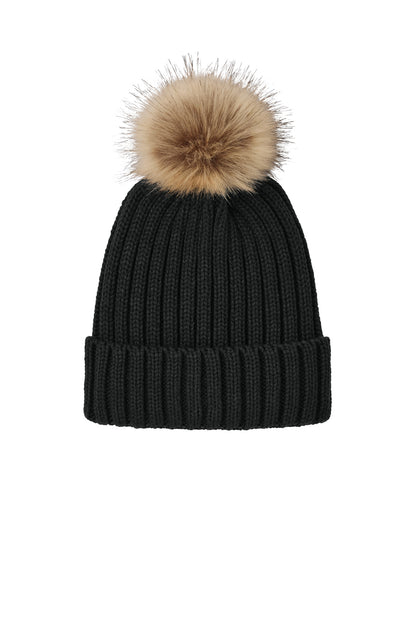 Port Authority® Faux Fur Pom Beanie C990