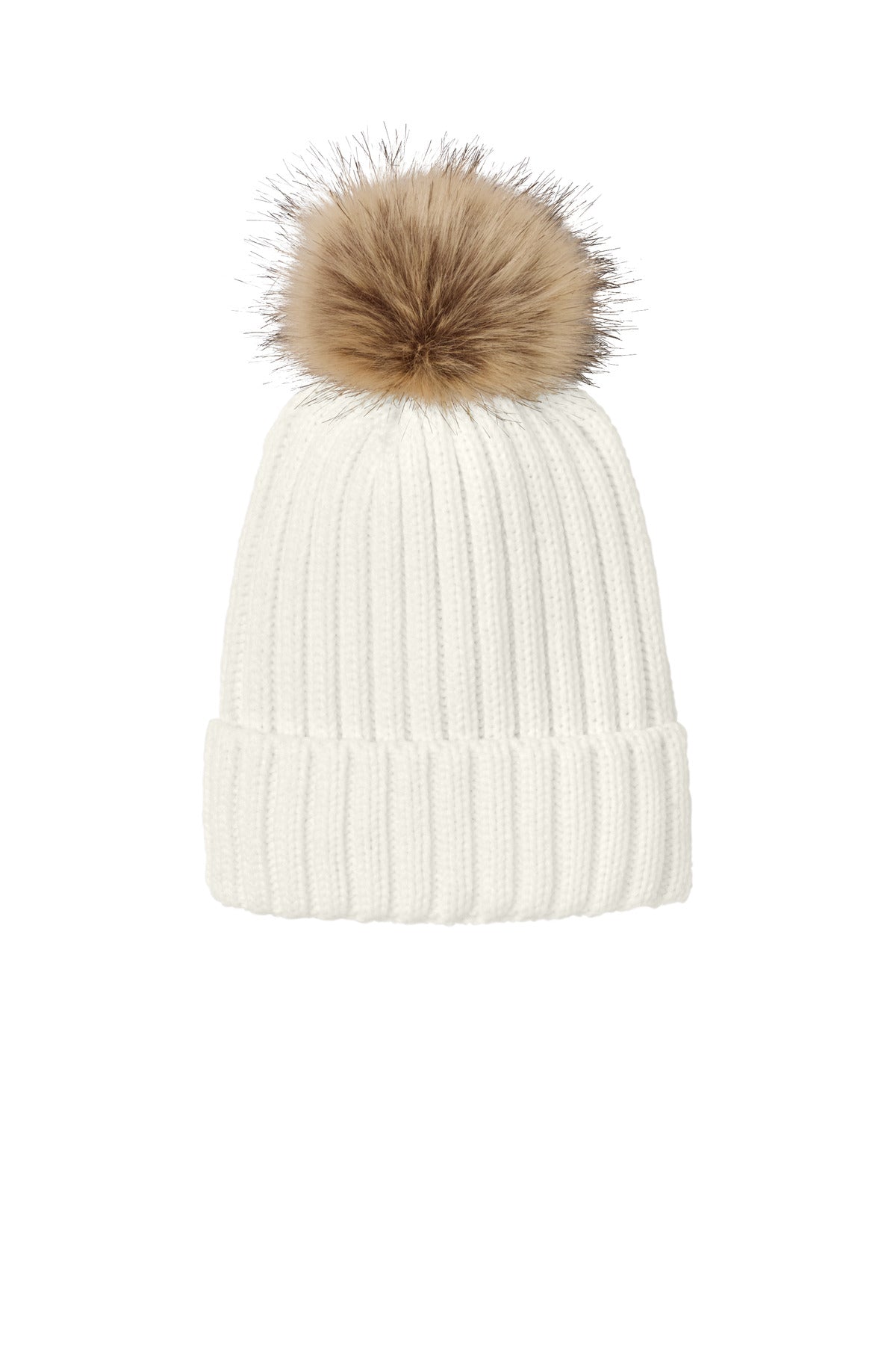 Port Authority® Faux Fur Pom Beanie C990