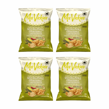 Miss Vickie's Spicy Dill Pickle Kettle Cooked Chips - 4 Snack Pack (40g)