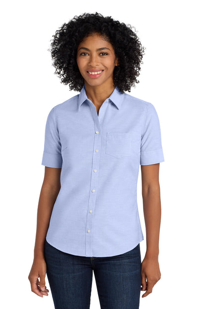 Port Authority® Women's Short Sleeve SuperPro™ Oxford Shirt. L659