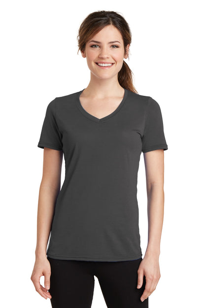 Port & Co™ Women's Performance Blend V-Neck Tee. LPC381V