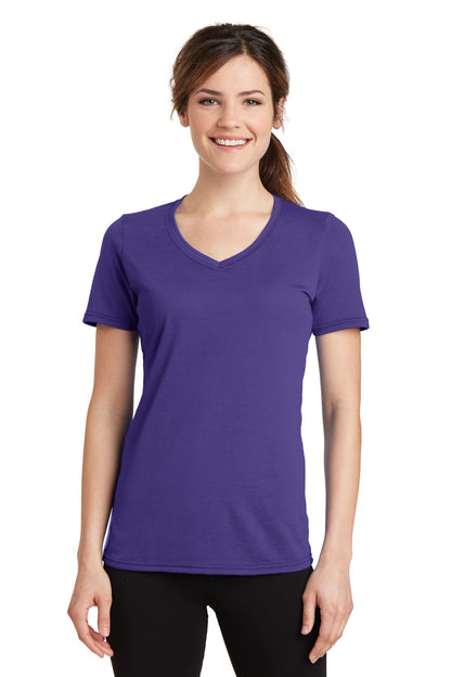 Port & Co™ Women's Performance Blend V-Neck Tee. LPC381V