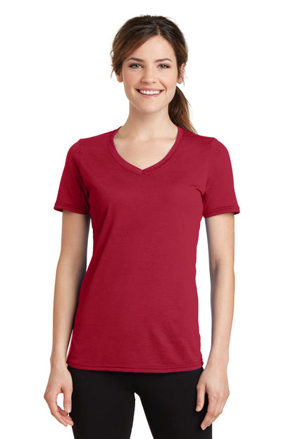 Port & Co™ Women's Performance Blend V-Neck Tee. LPC381V
