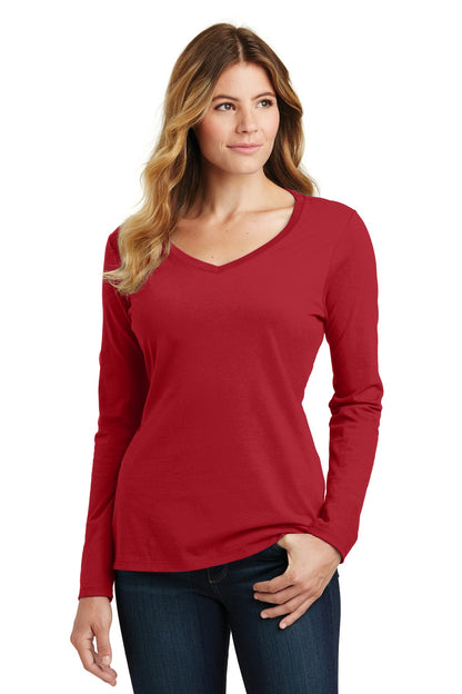 Port & Co™ Women's Long Sleeve Fan Favorite V-Neck Tee. LPC450VLS