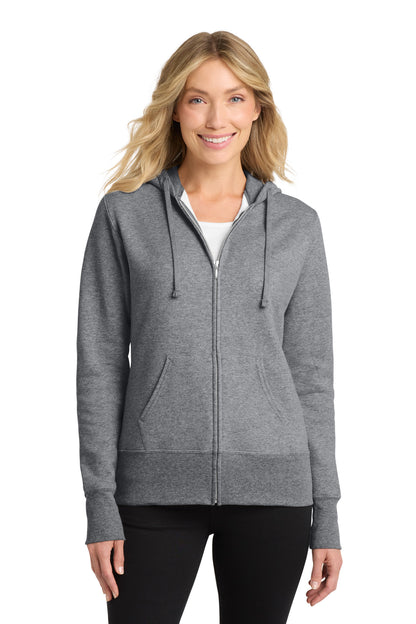 Port & Co™ Women's Core Fleece Full-Zip Hooded Sweatshirt. LPC78ZH