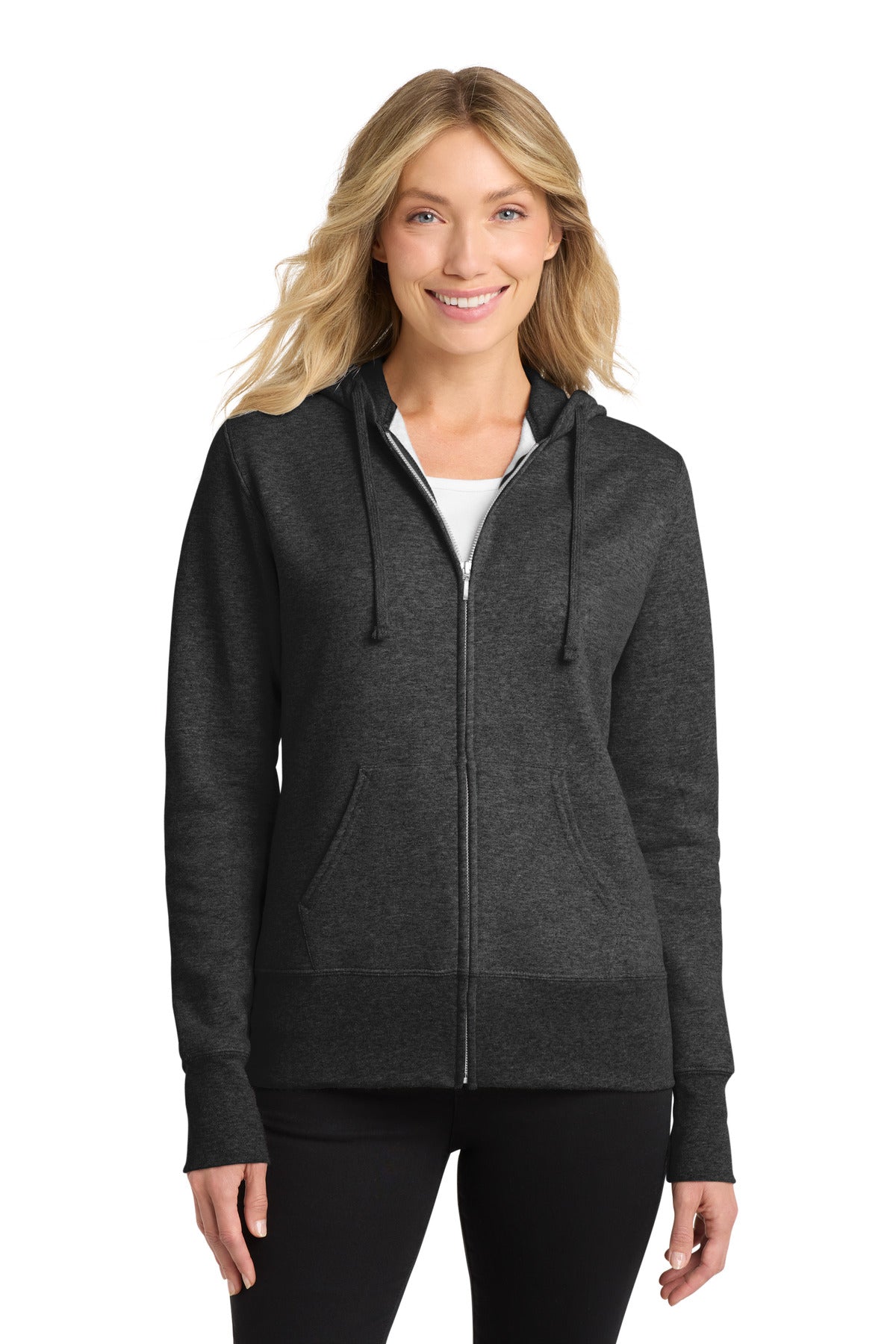 Port & Co™ Women's Core Fleece Full-Zip Hooded Sweatshirt. LPC78ZH