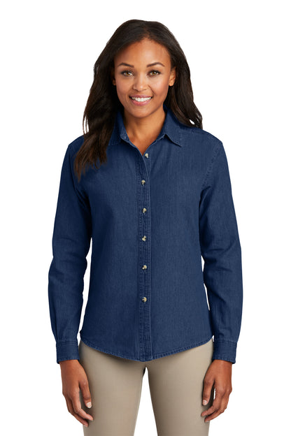 Port & Co™ Women's Long Sleeve Value Denim Shirt.  LSP10
