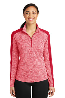 Sport-Tek® Women's PosiCharge® Electric Heather Colorblock 1/4-Zip Pullover. LST397