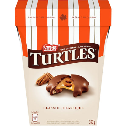 Nestle The Original Turtles | 100% Pecan Caramel Clusters in Milk Chocolate – 350g Gift Box
