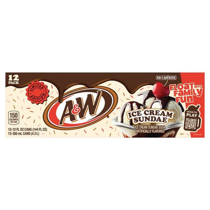 A&W Root Beer Float Ice Cream Sundae Cups – Case of 12 (12 fl oz Each)