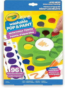 Crayola Washable Watercolor Paint Set for Kids – Mess-Free Pop & Paint Palette
