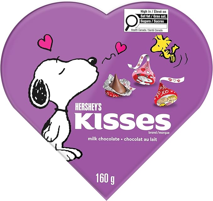 HERSHEY'S KISSES SNOOP & Friends Heart Box, Chocolate Candy Gift, 160g